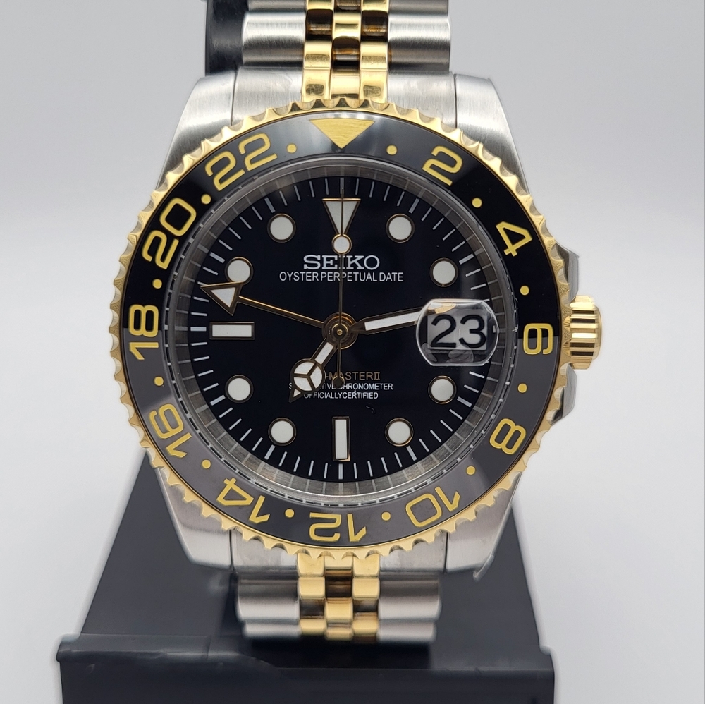 New Custom 40mm SeikoMod Automatic GMT Watch
